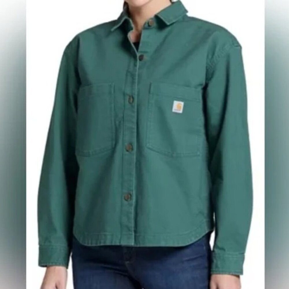 Carhartt Rugged Flex Women's Duck Canvas Overshirt Size XL NWT Green, OUtdoors